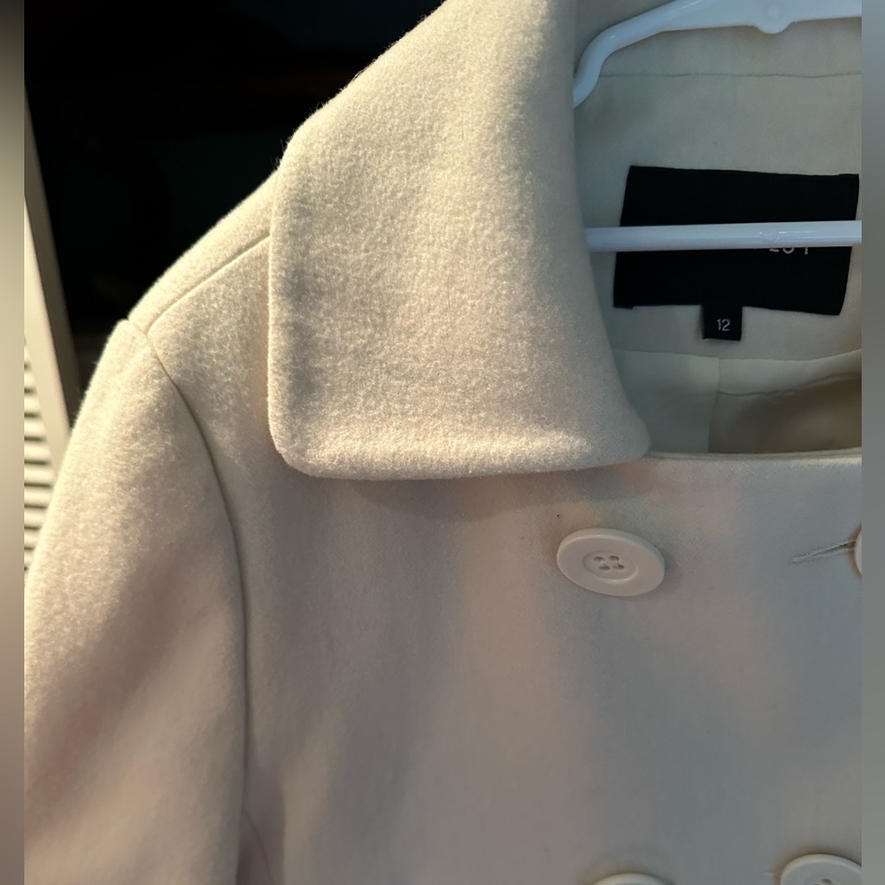 Nine West Wool Coat- Very Good Condition- gorgeous waist length cream pea coat.